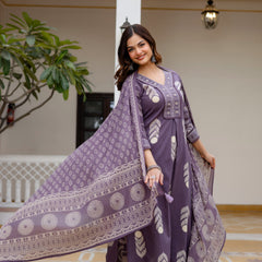 Cotton Aari work Kurta with Palazzo & Dupatta