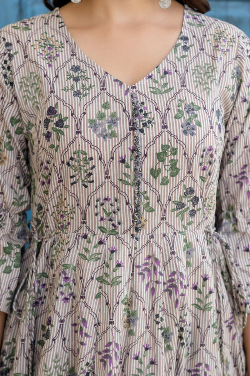 Women Cotton Anarkali Kurta with Dupatta