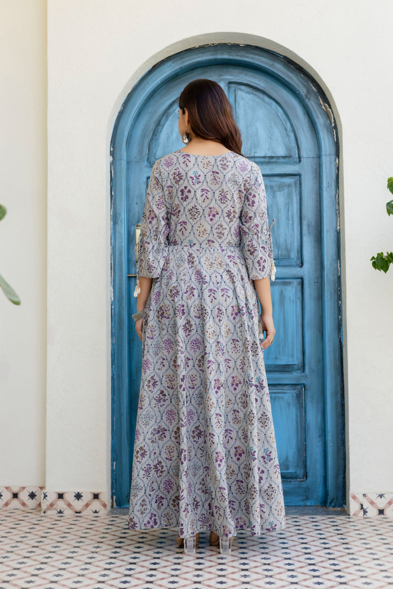 Women Cotton Anarkali Kurta with Dupatta