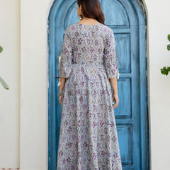 Women Cotton Anarkali Kurta with Dupatta