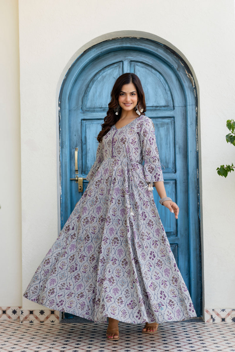 Women Cotton Anarkali Kurta with Dupatta