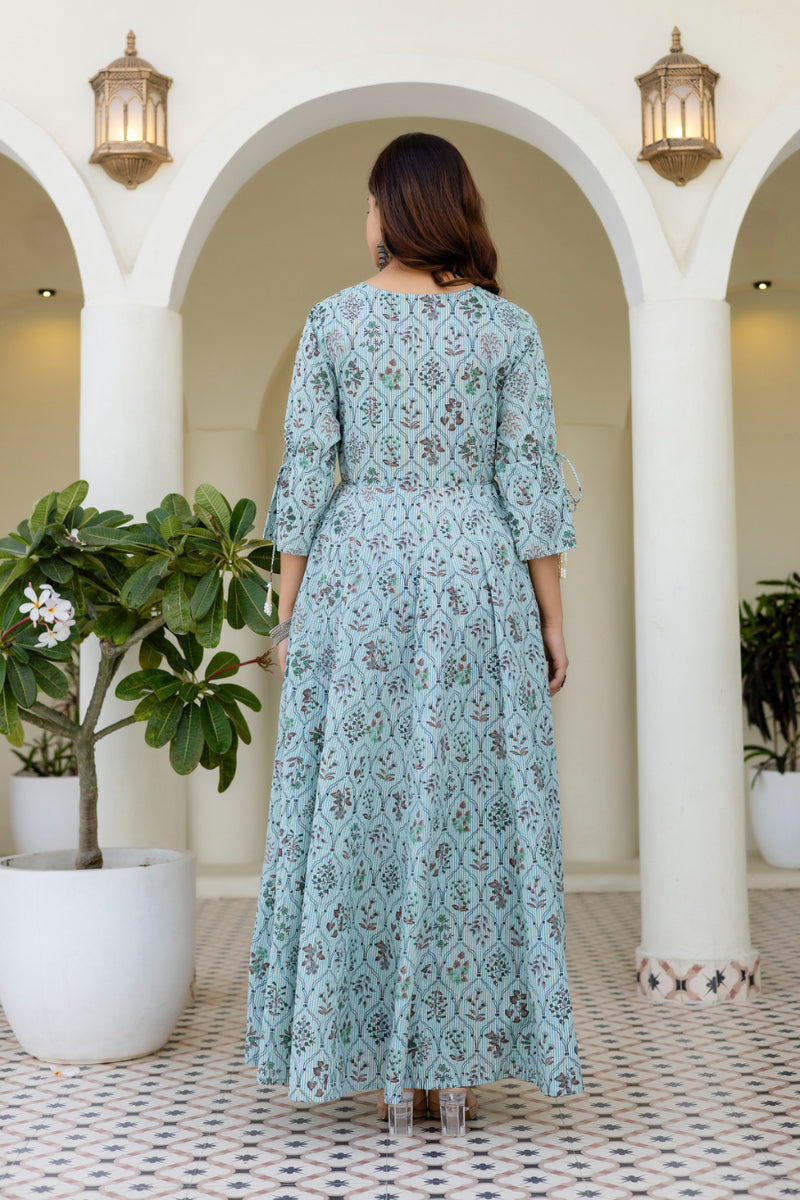 Women Cotton Anarkali Kurta with Dupatta