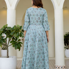 Women Cotton Anarkali Kurta with Dupatta