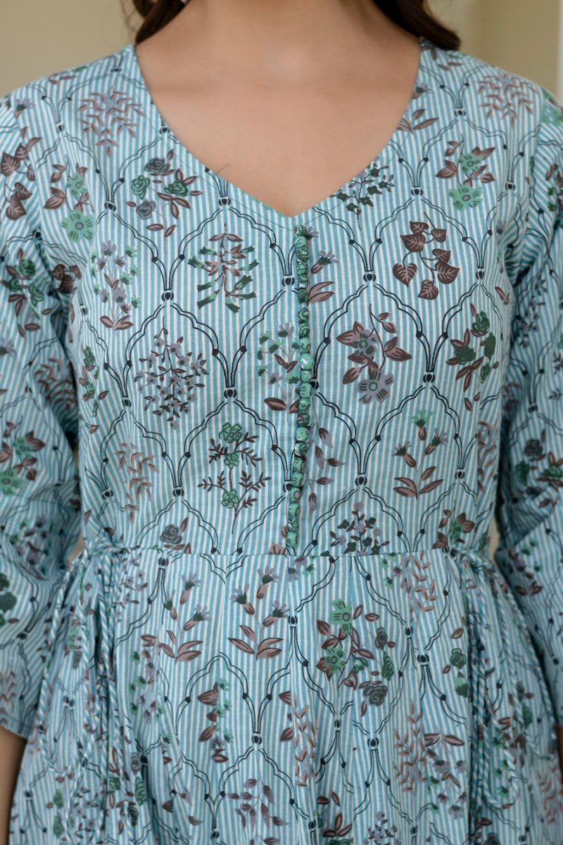 Women Cotton Anarkali Kurta with Dupatta