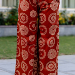 Cotton Aari work Kurta with Palazzo & Dupatta