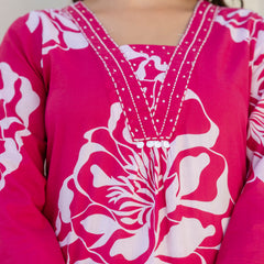 EthniFlair Floral Printed V Neck Straight Kurta & Trousers With Dupatta