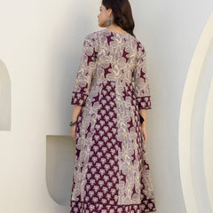 EthniFlair Floral Printed Kurta with Pyjama & Dupatta