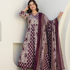 EthniFlair Floral Printed Kurta with Pyjama & Dupatta