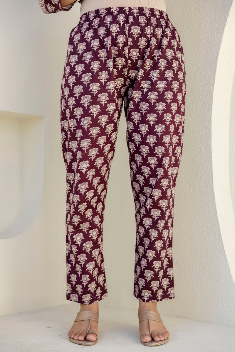 EthniFlair Floral Printed Kurta with Pyjama & Dupatta