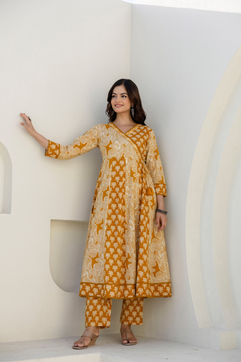 EthniFlair Floral Printed Kurta with Trousers & Dupatta