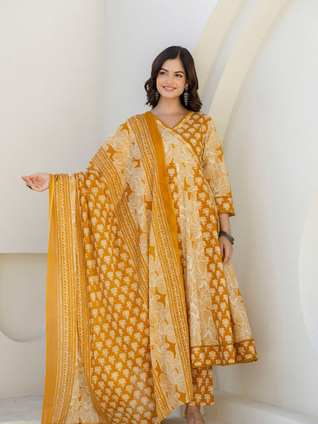 EthniFlair Floral Printed Kurta with Trousers & Dupatta