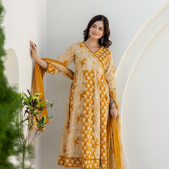 EthniFlair Floral Printed Kurta with Trousers & Dupatta