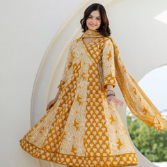 EthniFlair Floral Printed Kurta with Trousers & Dupatta