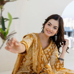 EthniFlair Floral Printed Kurta with Trousers & Dupatta