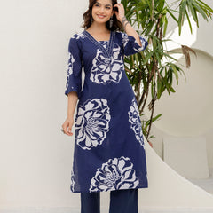 EthniFlair Floral Printed Kurta with Trousers & Dupatta