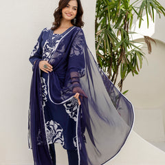 EthniFlair Floral Printed Kurta with Trousers & Dupatta