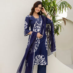 EthniFlair Floral Printed Kurta with Trousers & Dupatta
