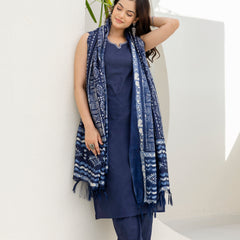 EthniFlair Solid Kurta with Trousers & Dupatta