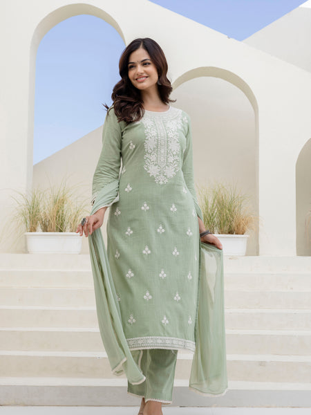 EthniFlair Ethnic Motifs Embroidered Thread Work Kurta Sets