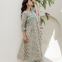 EthniFlair Floral Printed Kurta with Pyjama & Dupatta