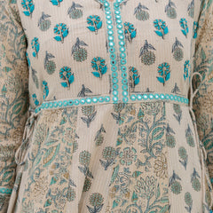 EthniFlair Floral Printed Kurta with Pyjama & Dupatta
