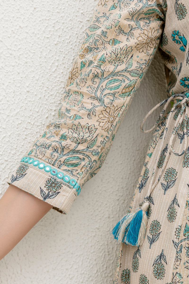 EthniFlair Floral Printed Kurta with Pyjama & Dupatta