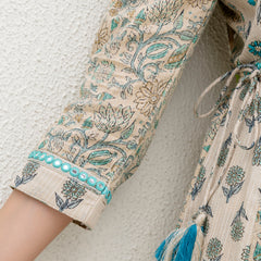 EthniFlair Floral Printed Kurta with Pyjama & Dupatta