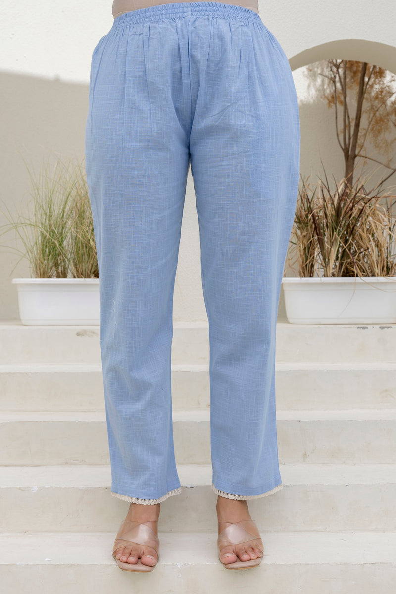 EthniFlair Floral Embroidered Kurta with Trousers & Dupatta