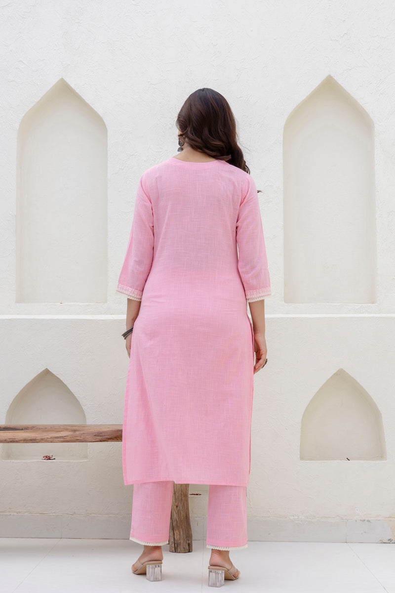 EthniFlair Floral Embroidered Kurta with Trousers & Dupatta