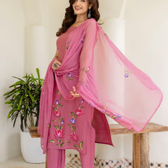 EthniFlair Floral Printed Kurta with Trousers & Dupatta