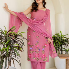 EthniFlair Floral Printed Kurta with Trousers & Dupatta