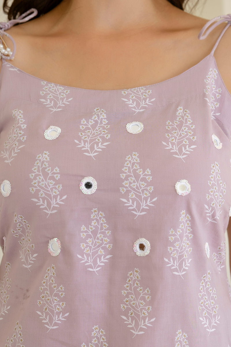 EthniFlair Floral Printed Shoulder Straps Kurta With Trousers & Dupatta