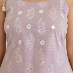 EthniFlair Floral Printed Shoulder Straps Kurta With Trousers & Dupatta