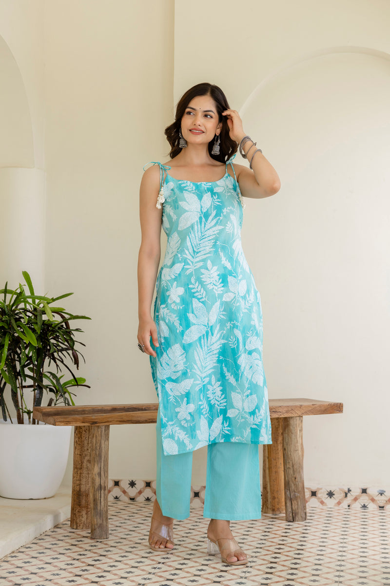 EthniFlair Floral Printed Kurta with Trousers & Dupatta