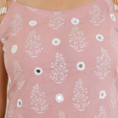 EthniFlair Floral Printed Shoulder Straps Kurta With Trousers & Dupatta