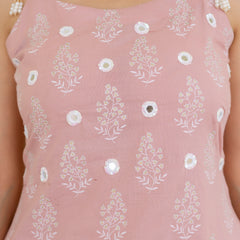 EthniFlair Floral Printed Shoulder Straps Kurta With Trousers & Dupatta