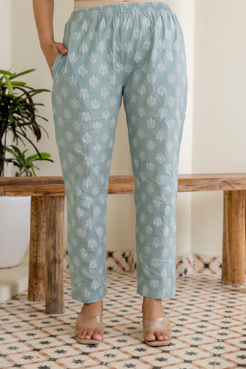 EthniFlair Floral Printed Shoulder Straps Kurta With Trousers & Dupatta