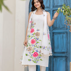 EthniFlair Floral Printed Kurta with Trousers & Dupatta