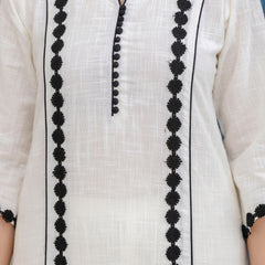 EthniFlair Woven Design Embroidered Kurta with Palazzos & Dupatta