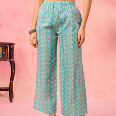 EthniFlair Floral Printed Mandarin Collar Kurta with Palazzos