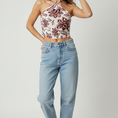 Women Cotton Printed halter neck top