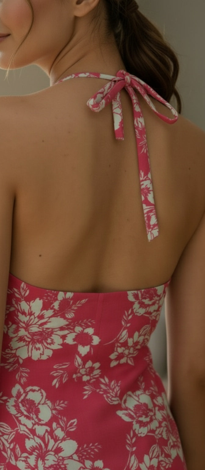 Cotton Floral Halter neck Kurti