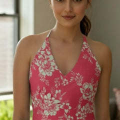 Cotton Floral Halter neck Kurti