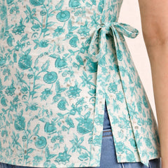 Cotton Boat neck side tie-up Kurti