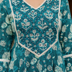 EthniFlair Ethnic Motifs Embroidered Kurta with Pyjamas & Dupatta