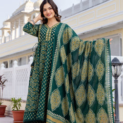 Women Floral Printed Panelled Embroidered Pure Cotton Kurta with Trousers & Dupatta