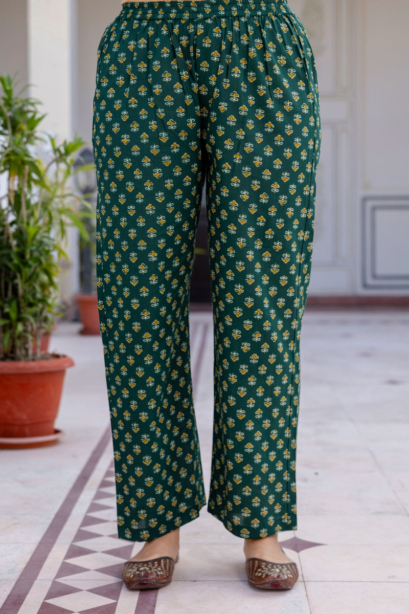 Women Floral Printed Panelled Embroidered Pure Cotton Kurta with Trousers & Dupatta