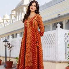 Women Floral Printed Panelled Pure Cotton Kurta with Trousers & Dupatta