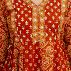 Women Floral Printed Panelled Pure Cotton Kurta with Trousers & Dupatta