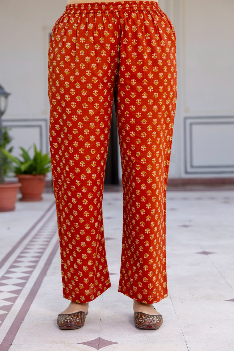Women Floral Printed Panelled Pure Cotton Kurta with Trousers & Dupatta